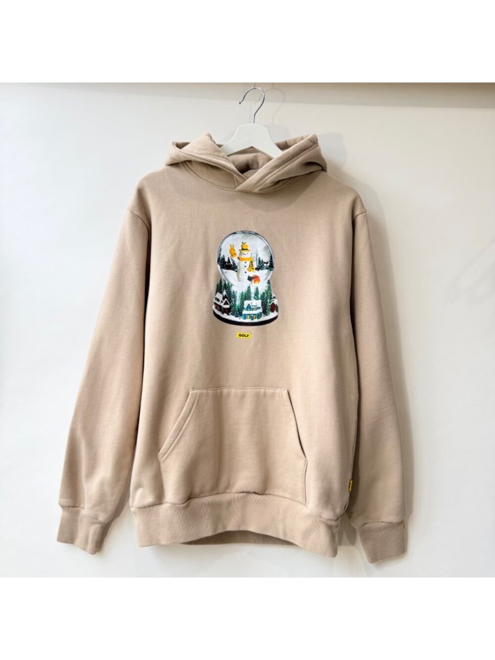 Golf Wang Holiday 2023 Snowglobe Hoodie Mens M Beige Snowman Graphic C48
